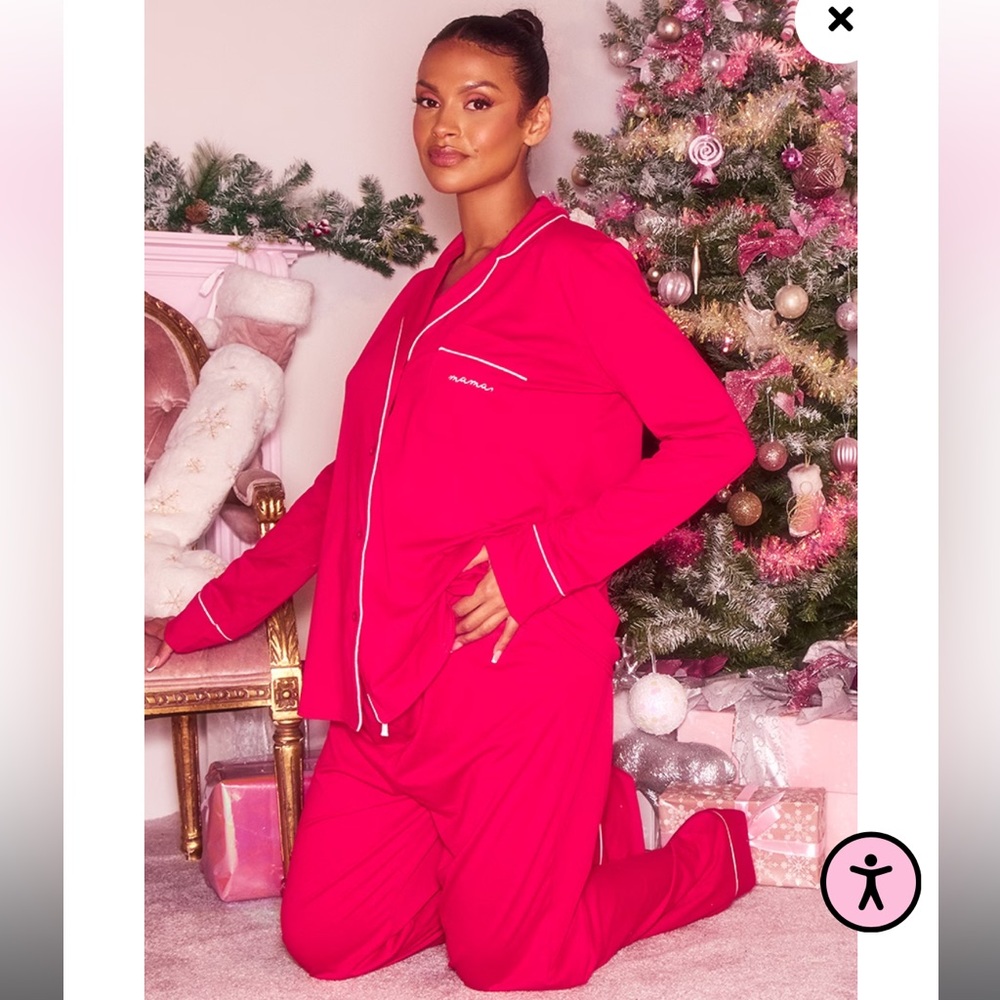 NWT Mama Red Maternity Pajamas (top and bottom)